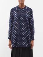 Comme Des Garons Comme Des Garons - Polka Dot Chiffon Blouse - Womens - Navy White