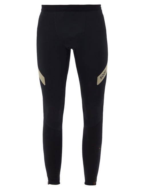 Matchesfashion.com Soar - Reflective Logo-print Stretch-jersey Leggings - Mens - Black