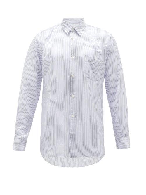 Matchesfashion.com Comme Des Garons Shirt - Striped Poplin Shirt - Mens - Blue White
