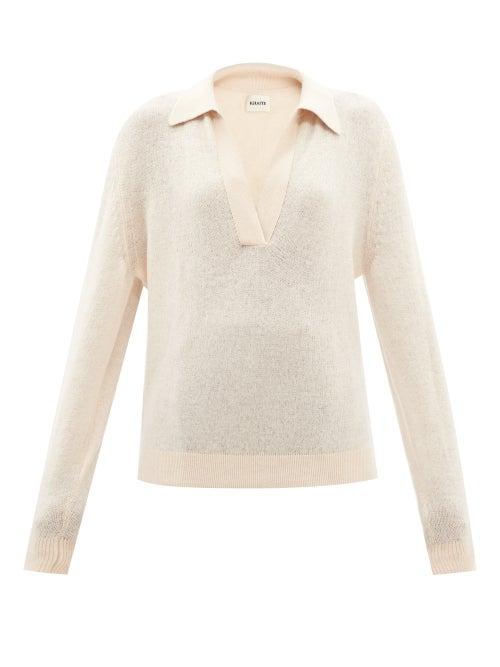 Khaite - Jo V-neck Cashmere-blend Sweater - Womens - Ivory