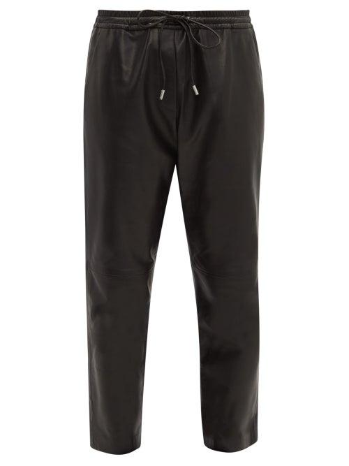 Matchesfashion.com Nili Lotan - Monaco Mid Rise Leather Trousers - Womens - Black