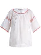 Matchesfashion.com Jupe By Jackie - Sazerac Embroidered Cotton Organdy Top - Womens - White