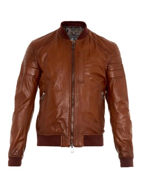 Belstaff Stockdale Leather Bomber Jacket