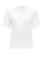 Matchesfashion.com The Attico - Padded-shoulder Cotton-jersey T-shirt - Womens - White