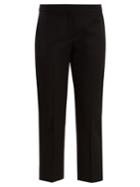 Alexander Mcqueen Cropped Grain De Poudre Wool Trousers