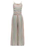 Matchesfashion.com Missoni Mare - Striped Knitted Mesh Jumpsuit - Womens - Multi