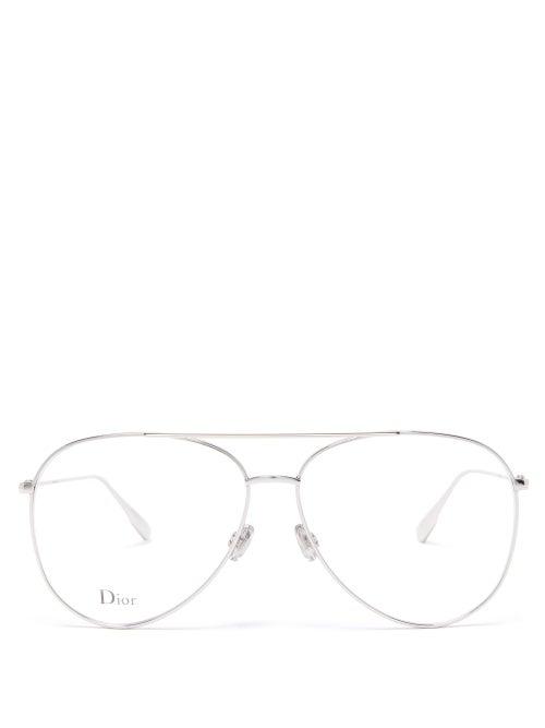 Matchesfashion.com Dior Eyewear - Stellaire017 Aviator Metal Glasses - Womens - Silver