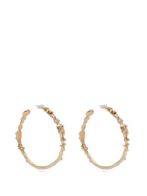 Matchesfashion.com Joanne Burke - Dwarf Flower Large Hoop Earrings - Womens - Gold