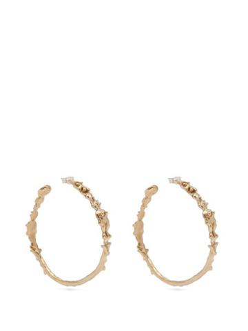 Matchesfashion.com Joanne Burke - Dwarf Flower Large Hoop Earrings - Womens - Gold