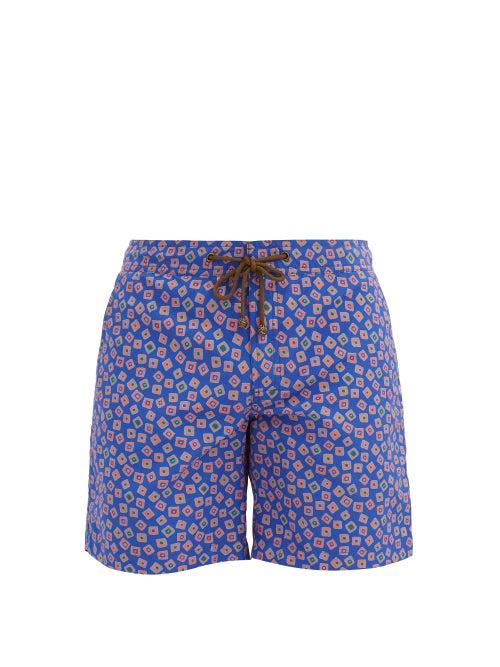 Matchesfashion.com Charvet X Thorsun - Abstract-print Swim Shorts - Mens - Blue Multi