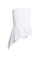 Matchesfashion.com Saint Laurent - Asymmetric Gathered Strapless Top - Womens - White
