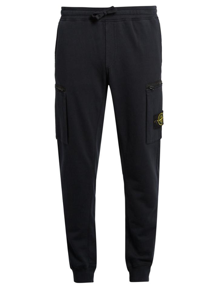 Stone Island Double-pocket Cotton-jersey Track Pants