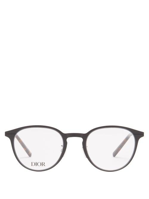 Matchesfashion.com Dior - Dioressential Round Metal Glasses - Mens - Black