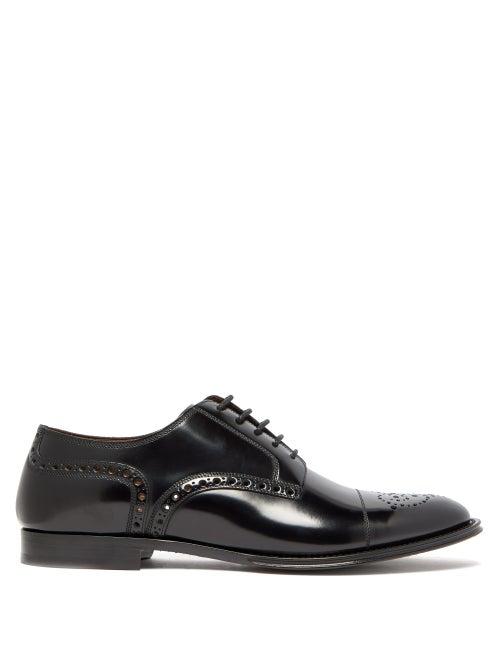Matchesfashion.com Dolce & Gabbana - Leather Derby Shoes - Mens - Black