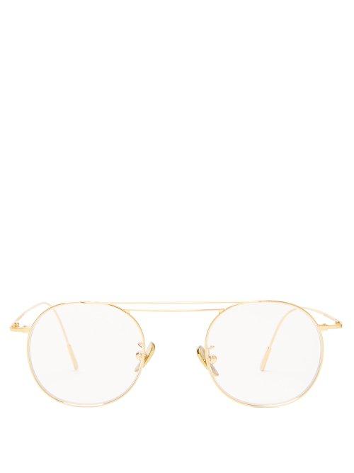 Matchesfashion.com Cutler And Gross - Gold Plated Round Frame Glasses - Mens - Gold