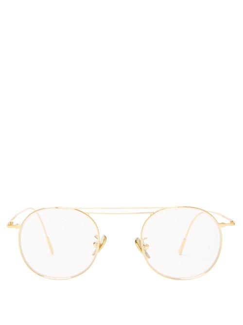Matchesfashion.com Cutler And Gross - Gold Plated Round Frame Glasses - Mens - Gold