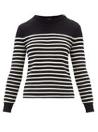 Matchesfashion.com Saint Laurent - Striped Cotton-blend Sweater - Womens - Black White