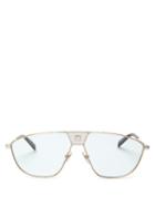 Matchesfashion.com Givenchy - Monogram-rivet Navigator Metal Sunglasses - Mens - Silver