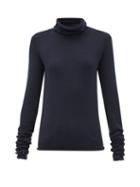 Matchesfashion.com Extreme Cashmere - No.129 Roll Neck Stretch Cashmere Sweater - Womens - Navy