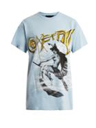 Blue Roses Come Fall Printed T-shirt
