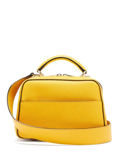 Matchesfashion.com Valextra - Serie S Small Grained-leather Bag - Womens - Yellow