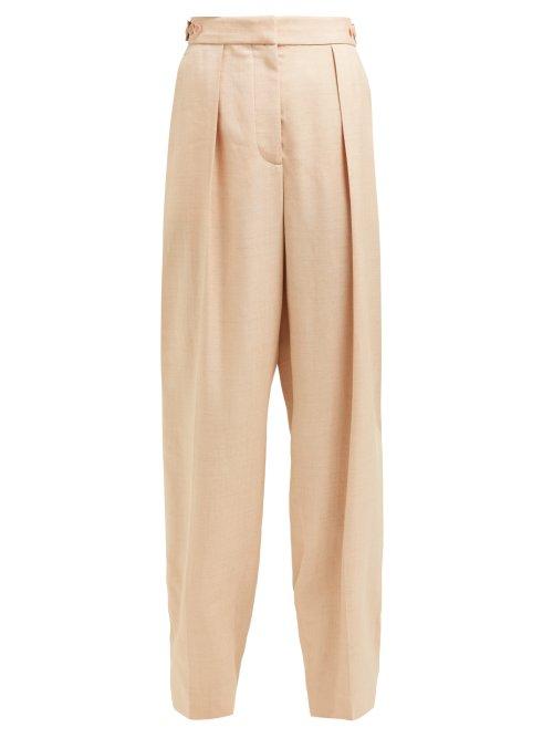 Matchesfashion.com Stella Mccartney - Straight Leg Tailored Trousers - Womens - Light Pink