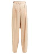 Matchesfashion.com Stella Mccartney - Straight Leg Tailored Trousers - Womens - Light Pink