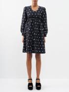 Batsheva - Faye Polka-dot Jacquard Mini Dress - Womens - Black White