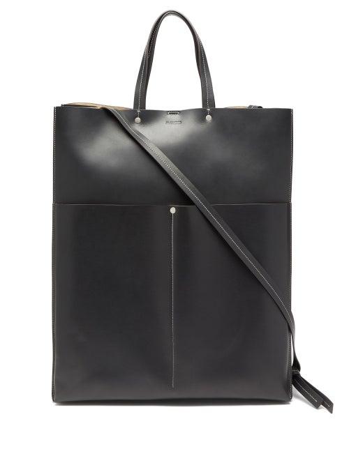 Jil Sander - Double-pocket Leather Tote - Mens - Black
