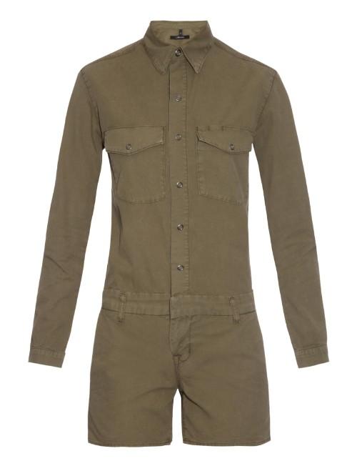 J Brand Avery Utility Twill Playsuit