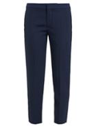 Matchesfashion.com Chlo - Cropped Tailored Crepe Trousers - Womens - Navy