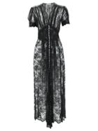 Matchesfashion.com Paco Rabanne - Crystal Button Lace Maxi Dress - Womens - Black