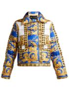 Versace Lovers Baroque-print Quilted-down Jacket