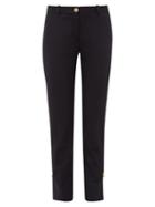 Matchesfashion.com Versace - Split Hem Wool Blend Slim Leg Trousers - Womens - Black