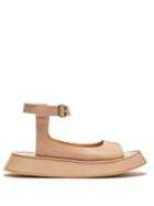Matchesfashion.com Jil Sander - Leather Flatform Sandals - Womens - Nude