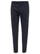 120 Lino 120% Lino - Slim-leg Linen-calico Suit Trousers - Mens - Navy