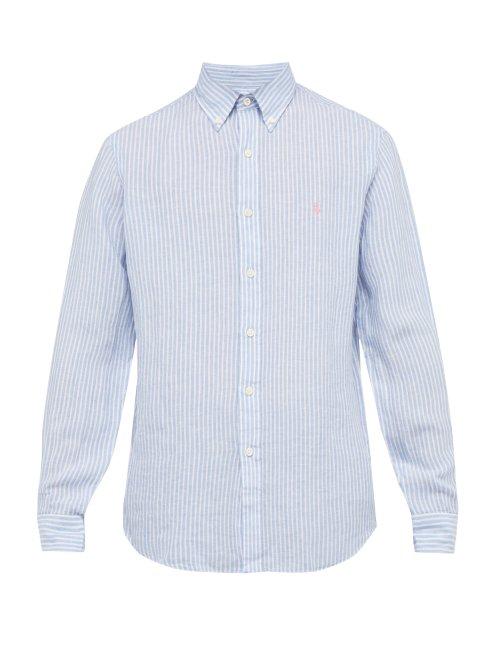 Matchesfashion.com Polo Ralph Lauren - Striped Linen Shirt - Mens - Blue