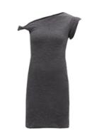 The Attico - One-shoulder Wool Jersey Dress - Womens - Mid Grey