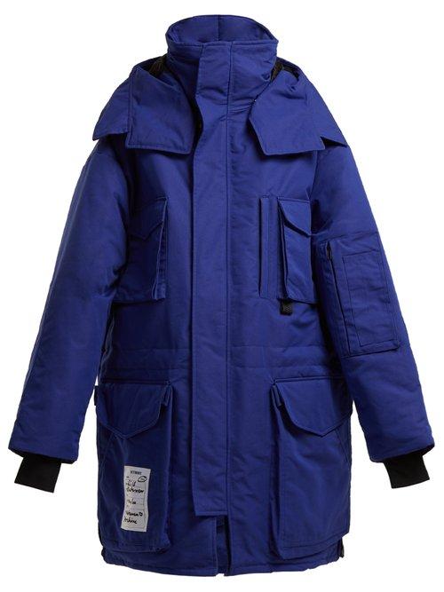 Matchesfashion.com Vetements - Oversized Double Layer Cotton Blend Parka - Womens - Blue
