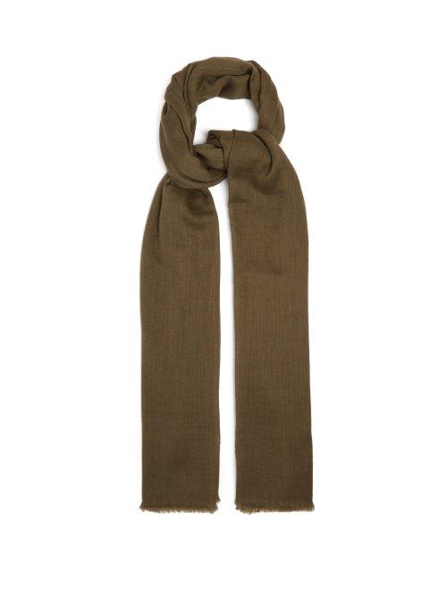 Matchesfashion.com Denis Colomb - Nomad Woven Cashmere Scarf - Womens - Khaki