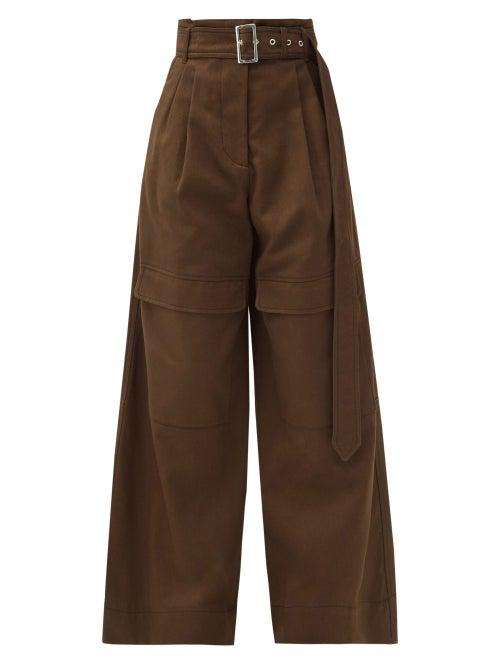 Matchesfashion.com Weekend Max Mara - Ornati Trousers - Womens - Dark Green