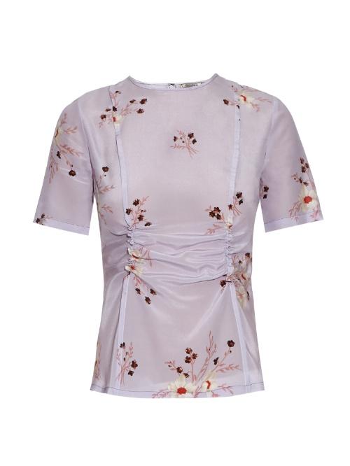 Nina Ricci Floral-print Silk Top