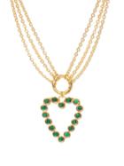 Sylvia Toledano - Heart Pendant Malachite Necklace - Womens - Green Gold