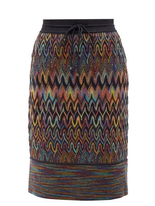 Missoni - Zigzag Knitted-wool Skirt - Womens - Multi