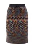 Missoni - Zigzag Knitted-wool Skirt - Womens - Multi