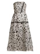 Matchesfashion.com Roland Mouret - Lydney Leopard Brocade Dress - Womens - Silver