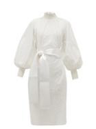 Matchesfashion.com My Beachy Side - Waist-tie Broderie-anglaise Cotton Dress - Womens - White
