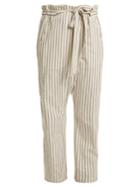 Masscob Paper-bag Waist Striped Trousers