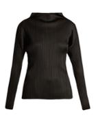 Pleats Please Issey Miyake Pleated High-neck Long Sleeved Top
