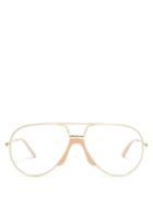 Matchesfashion.com Gucci - Aviator Metal Glasses - Womens - Clear